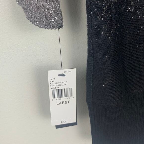 Alyx Holiday Three Quarter Sleeve Black & Gray Sweater Size Large New with tag - Picture 6 of 10